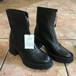 Zara black ankle boots